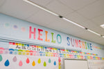 Schoolgirl Style - Hello Sunshine Rainbow Manuscript Alphabet Line Mini Bulletin Board Set