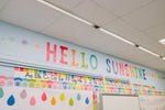Rainbow Manuscript Alphabet Line Mini Bulletin Board Set | Hello Sunshine | UPRINT | Schoolgirl Style