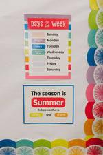 Calendar | Classroom Bulletin Board Set | Hello Sunshine | Schoolgirl Style