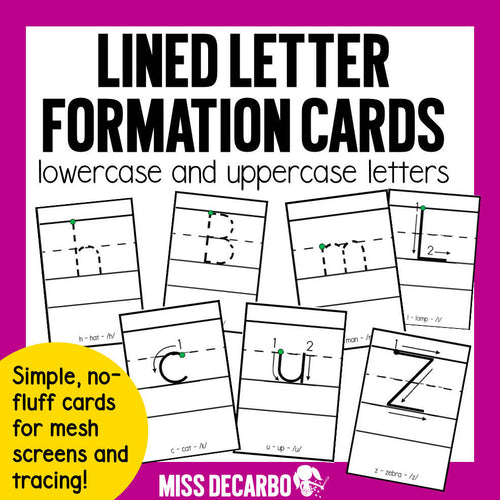 Lined Alphabet Posters Letter Formation Cards | Printable Classroom Resource | Miss DeCarbo