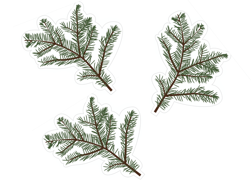 Evergreen Branch Cut Out Holiday Decor by UPRINT