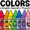 Colors in English Spanish and French by Miss M's Reading Resources