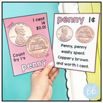 Money Coin Posters | Coins, Poem Song, Dollars | Math Bulletin Board | Rainbow