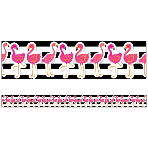 Tropical Flamingos Classroom Bulletin Board Border by Schoolgirl Style