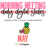 Morning Meeting Digital Slides May by the Aloha Kindergarten
