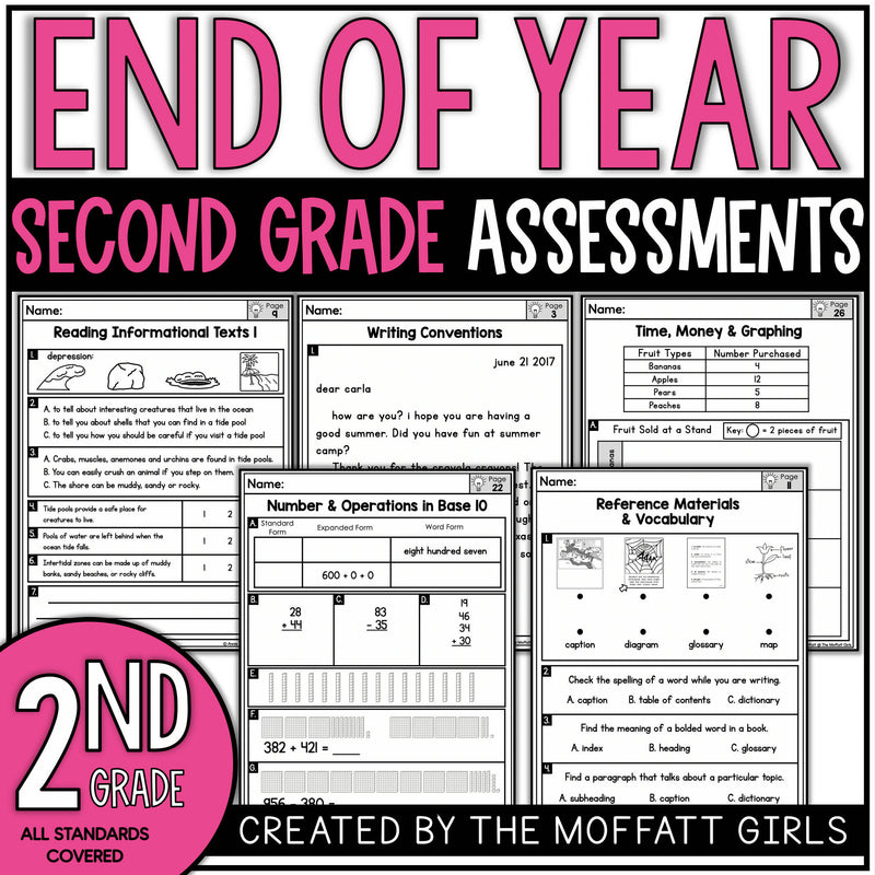 End of the Year Second Grade Assessments by The Moffatt Girls