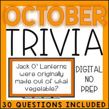 October Trivia Ditigal No Prep 30 Questions Included by The Limited Classroom