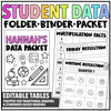 Student Data Folder Binder Packet by Miss West Best