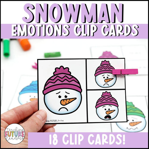 Snowman Emotions Clip Cards