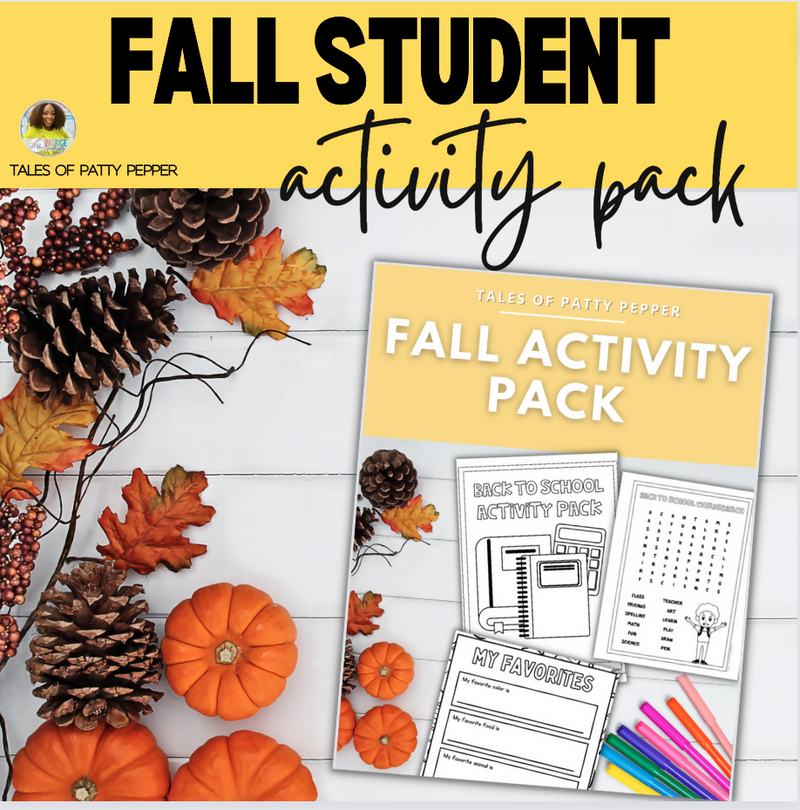 Fall Student Activity Pack by Tales of Patty Pepper