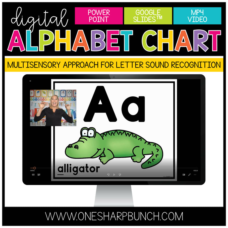 Multisensory Digital Alphabet Chart Activities Hand Motions Science of Reading | Printable Classroom Resource | One Sharp Bunch