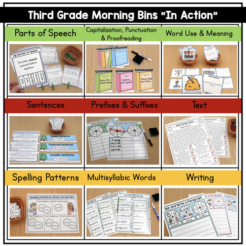 3rd Grade January Morning Bins | Printable Classroom Resource | The Moffatt Girls