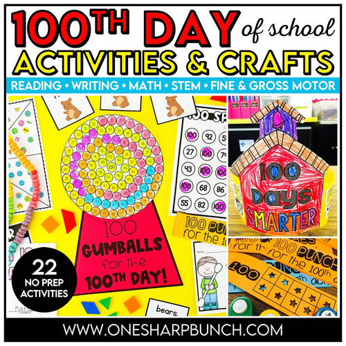 100th Day of School 22 No Prep Craft and Activities by UPRINT