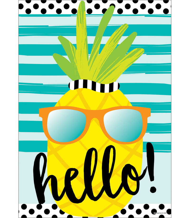 Simply Stylish Tropical 'Hello' Pineapple Poster by UPRINT