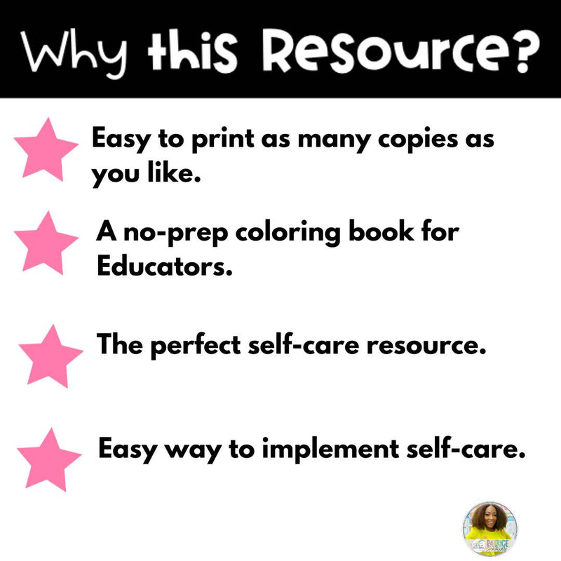 Self Care: Mindfulness Coloring Book | Printable Classroom Resource | Tales of Patty Pepper