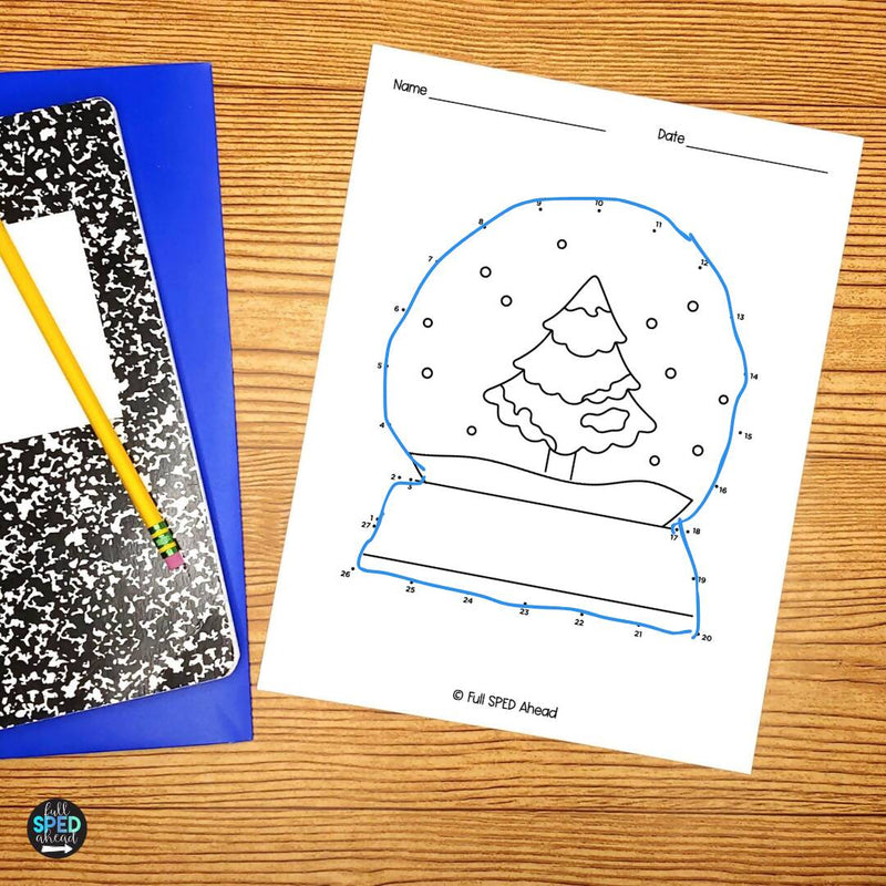 Dot to Dot Season Winter Tracing Worksheets | Leisure Centers | Special Education | Printable Teacher Resources | Full SPED Ahead