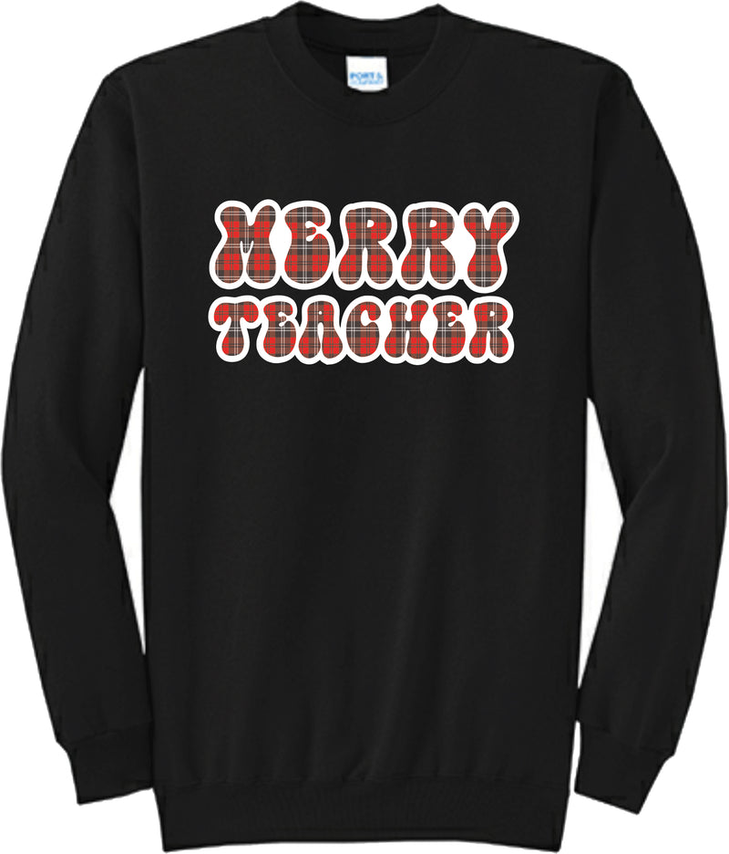 Schoolgirl Style - Perfectly-Plaid, Merry Teacher Sweatshirt