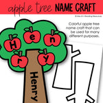 Fall Bulletin Board Apple Name Craft | Fall Apple Tree Name Craft Autumn Craft