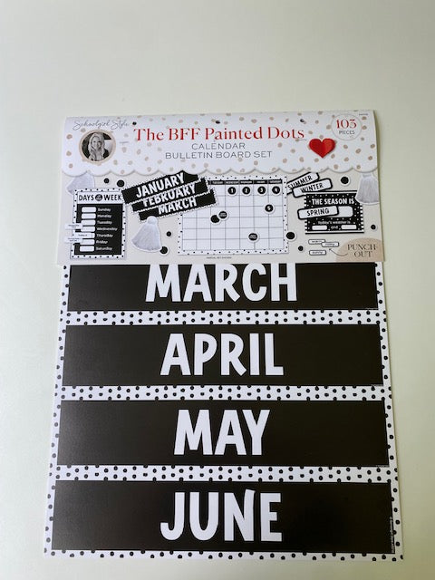 Black and White Calendar Bulletin Board Set | Schoolgirl Style