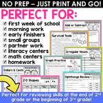 Back to School Review First Week of School Activities for 3rd Grade