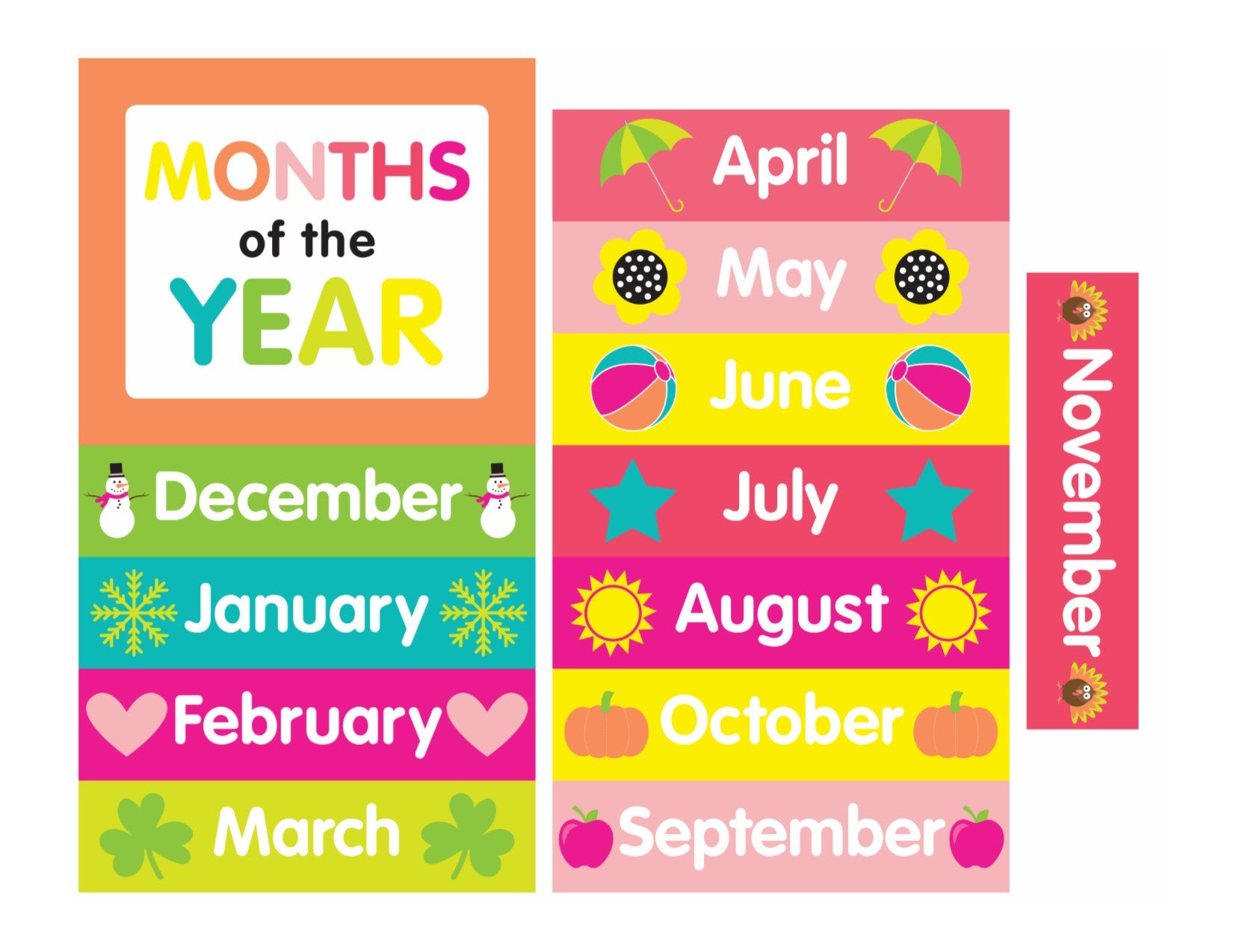 Month Posters | Simply Stylish Tropical | Schoolgirl Style