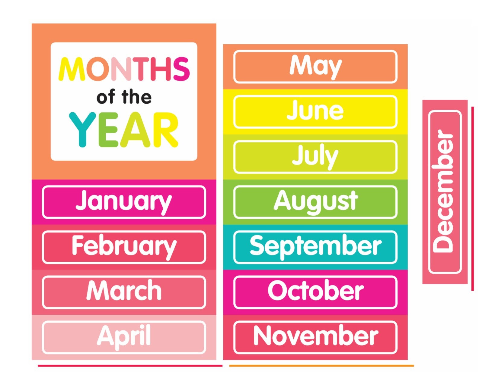 Free Printable Months Of The Year Chart