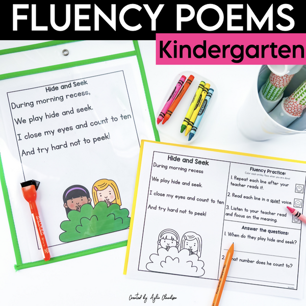 Kindergarten Reading Fluency Poems | Printable Teacher Resources | Lit ...