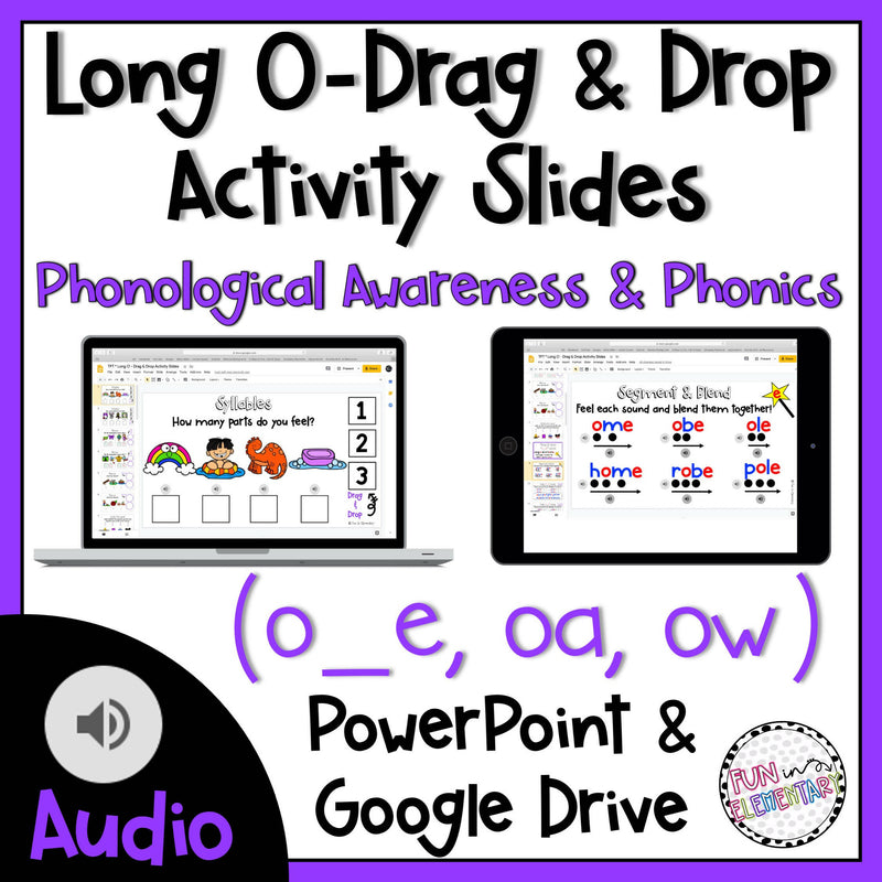 Long O Drag and Drop Activity Slides Powerpoint and Google Drive by Fun in Elementary