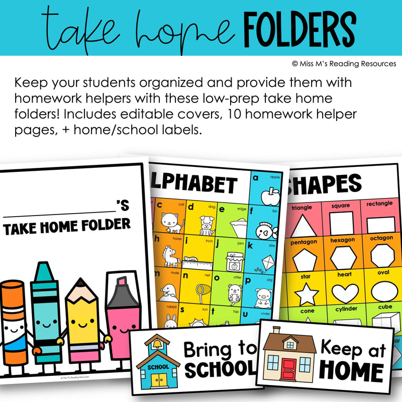 Take Home Folder | Editable Homework Folder Cover | Homework Helper