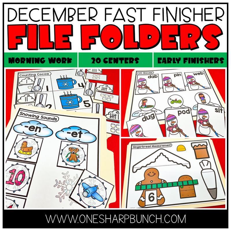 December Fast Finishers File Folders by One Sharp Bunch