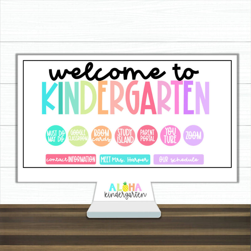 Bright & Happy Google Sites Template | Printable Classroom Resource | Aloha Kindergarten
