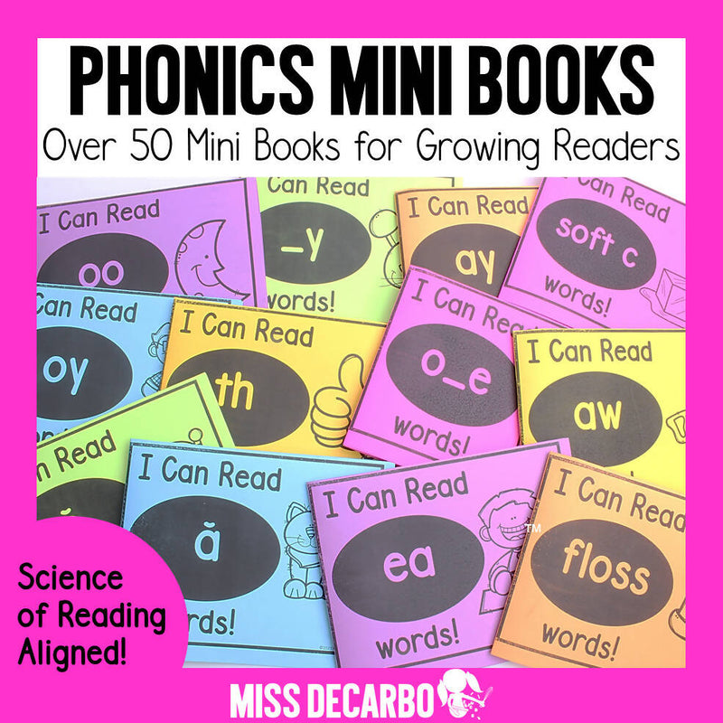 Phonics Mini Books- Science of Reading Aligned | Printable Classroom Resource | Miss DeCarbo