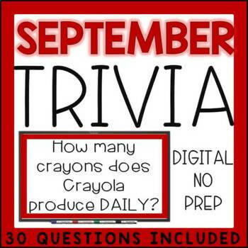 September Trivia Digital No Prep by The Limited Classroom