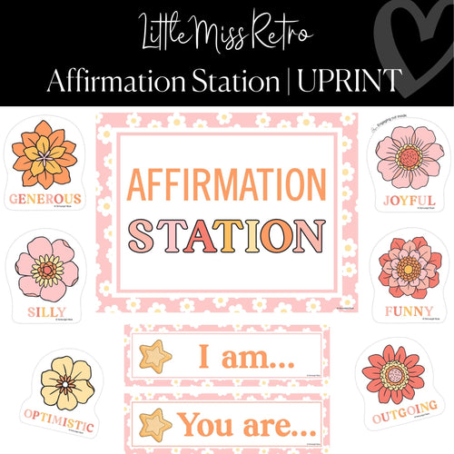 Printable Affimation Station Little Miss Retro Classroom Decor by UPRINT