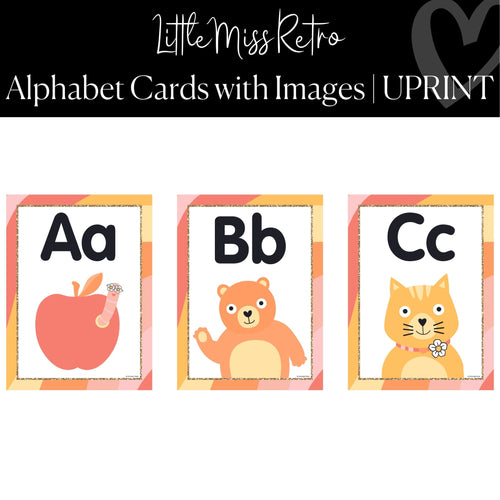 retro alphabet cards with images
