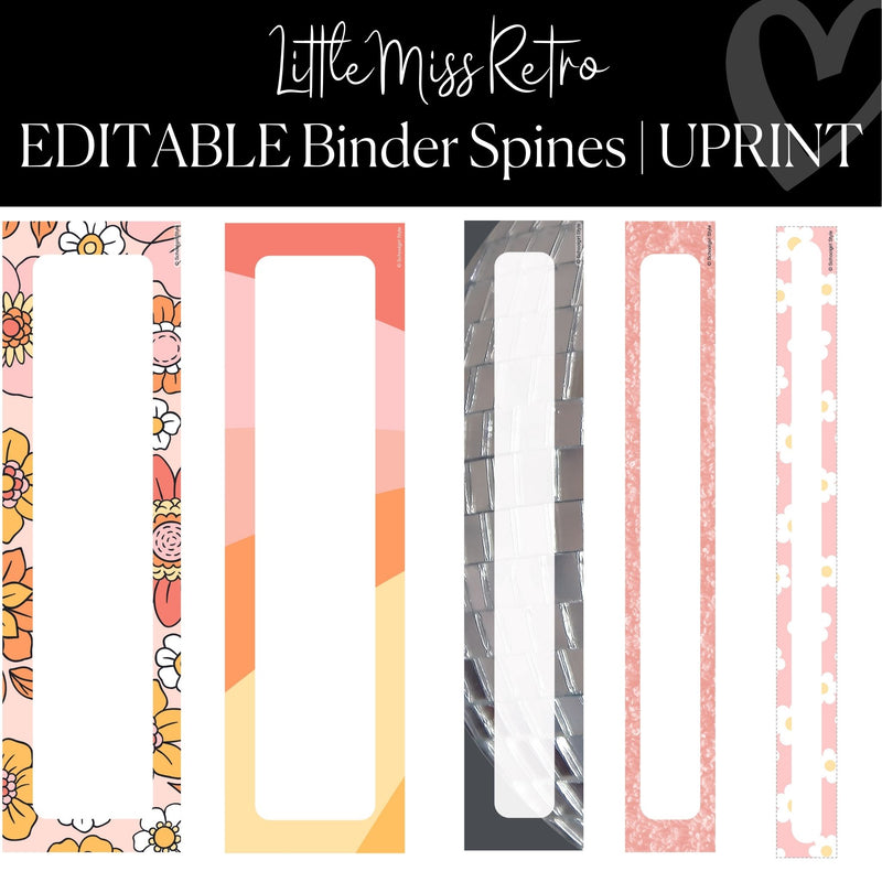 retro editable binder covers and spines