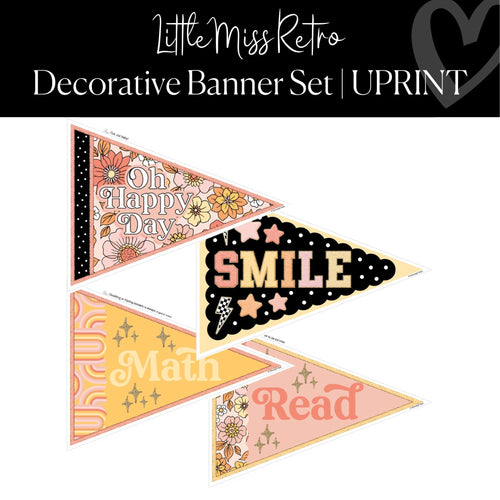 Printable Decorative Classroom Banners Classroom Decor Little Miss Retro by UPRINT