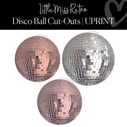 Printable Disco Ball Cut-Outs Regular and XL Classroom Cut-Outs Little Miss Retro by UPRINT