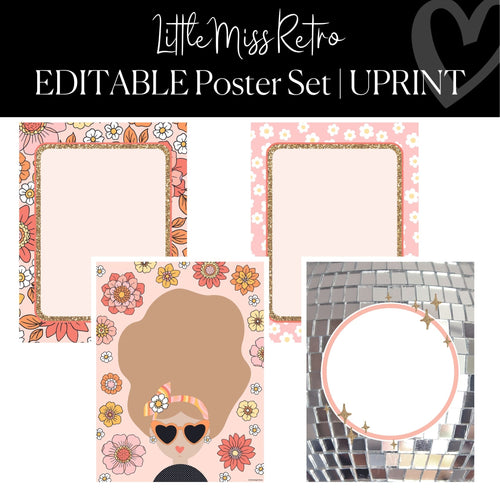 Printable and Editable Classroom Posters Little Miss Retro by UPRINT