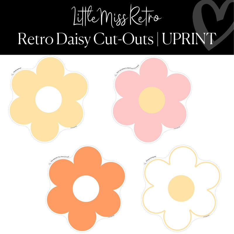 Printable Retro Flower Cut-Out Little Miss Retro Regular and XL Classroom by UPRINT