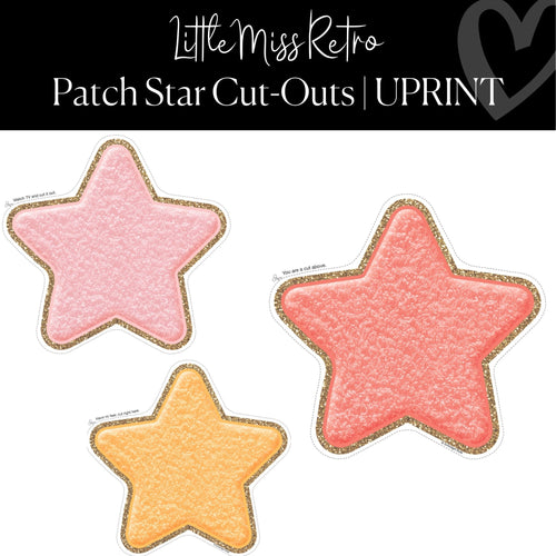 Printable Patch Star Cut-Out Little Miss Retro Regular and XL Classroom by UPRINT