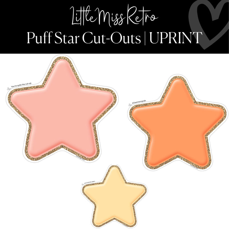 Printable Puff Star Cut-Out Little Miss Retro Regular and XL by UPRINT