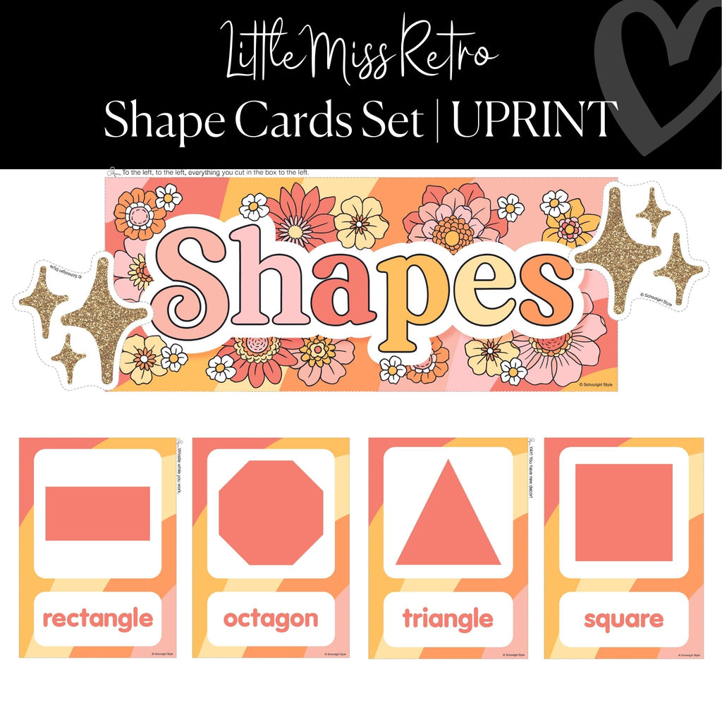 Printable Shape Cards Bulletin Board Set | Retro Classroom Decor ...