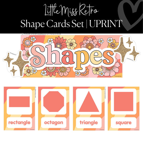 Printable Shape Cards Bulletin Board Classroom Decor Little Miss Retro by UPRINT
