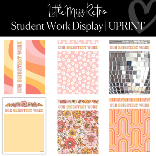Printable Student Work Display Set Little Miss Retro by UPRINT