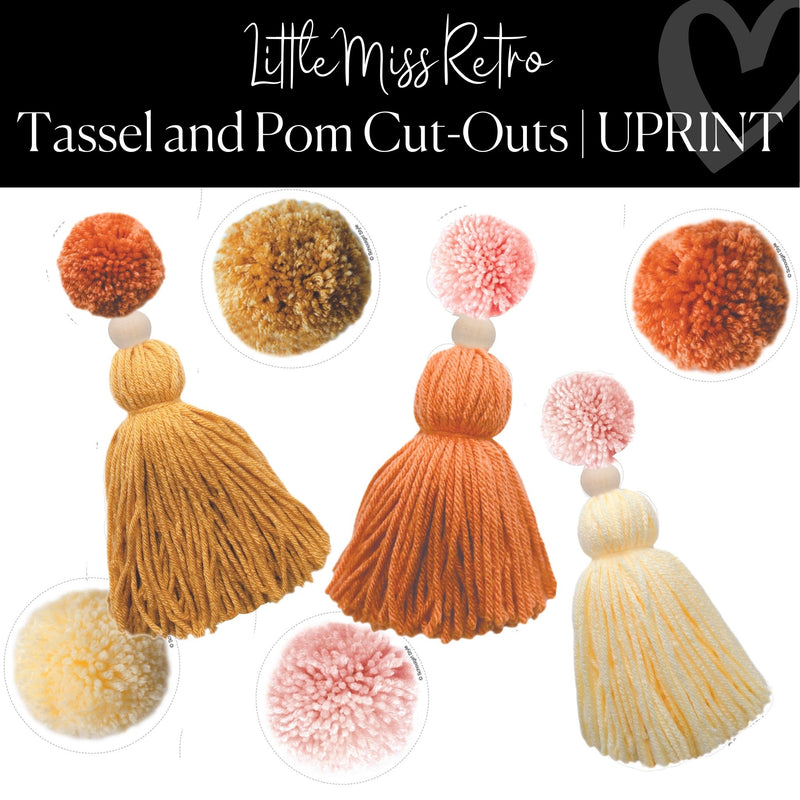 Printable Retro Tassel and Pom Cut-Out Little Miss Retro Regular Cut-Out by UPRINT