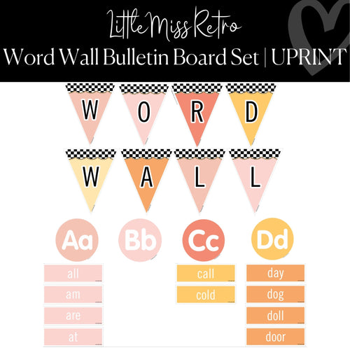 Printable Word Wall Bulletin Board Set Classroom Decor Little Miss Retro by UPRINT