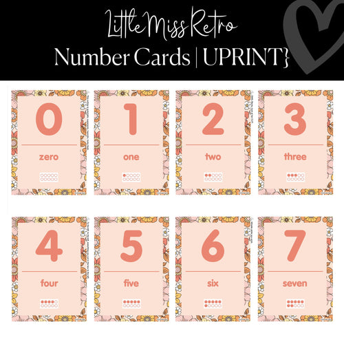 Printable Number Card Bulletin Board Set Classroom Decor Little Miss Retro by UPRINT
