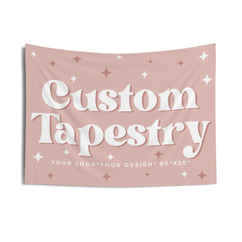 Custom Tapestry Your Logo Design 60 by 50 by PompomsandFringeShop