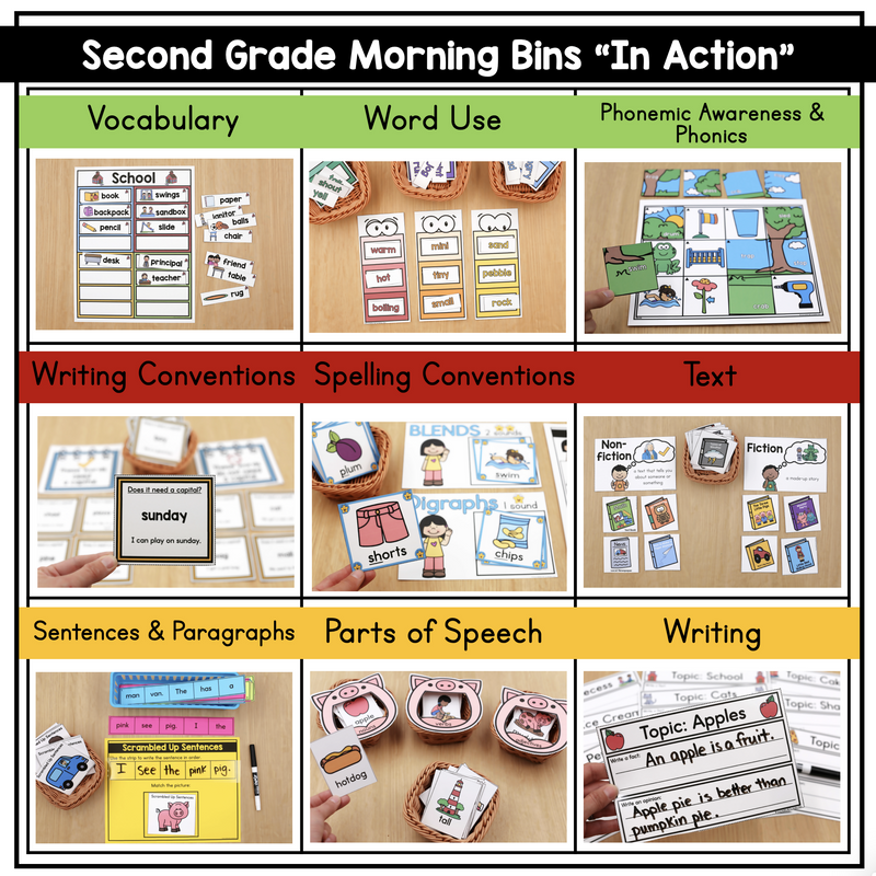 2nd Grade Back to School Morning Bins | Annie Moffatt | The Moffatt Girls